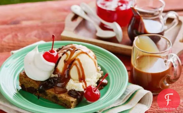 Chocolate Chip Caramel Ice Cream Sundae