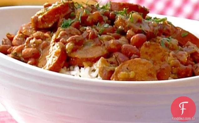 Feijão vermelho e arroz