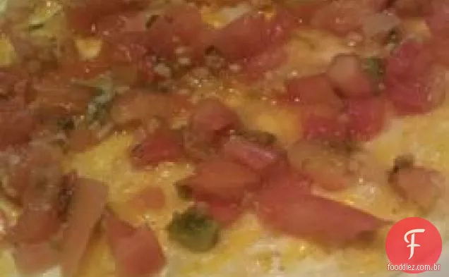 Ovo picante e queijo e fritada de tomate
