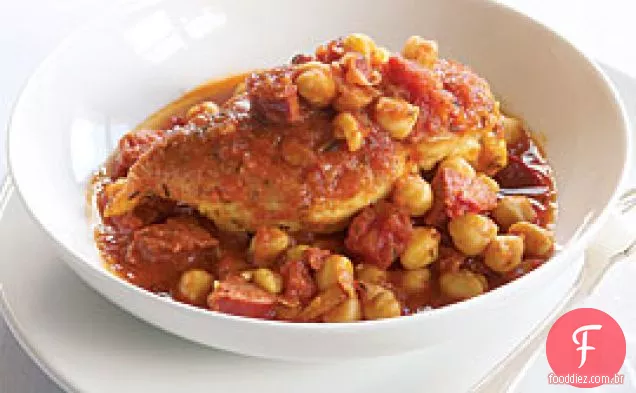 Frango Espanhol Com Grão De Bico E Chouriço