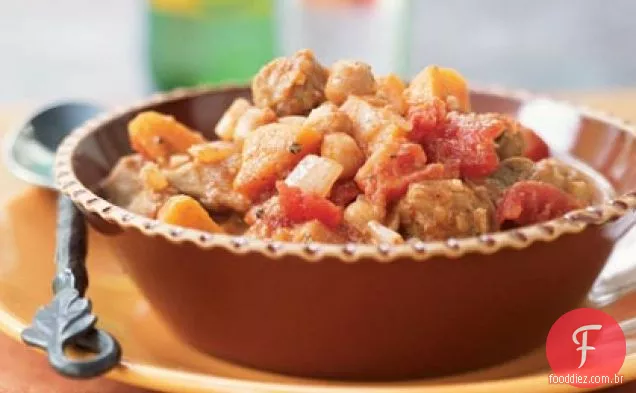 Ensopado de porco com grão de bico e batata-doce