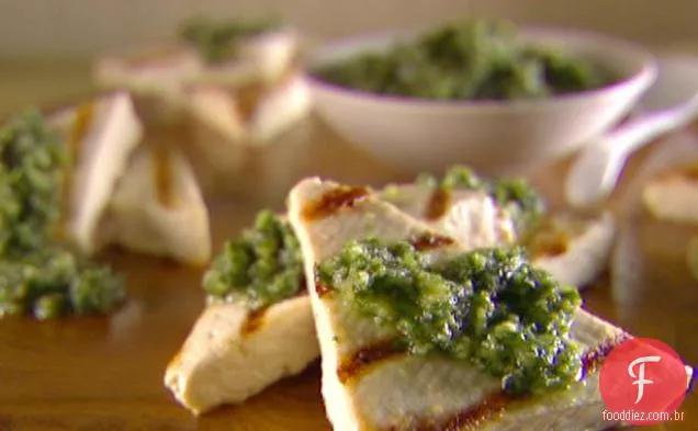 Tofu grelhado com Asiago e pesto de nozes