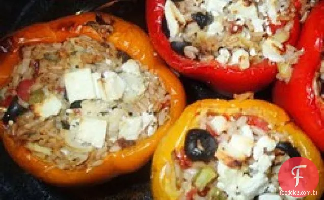 Pimentos recheados com Feta e alcachofra de Nick