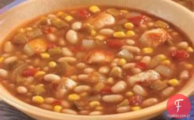 Sopa de frango e feijão branco do sudoeste