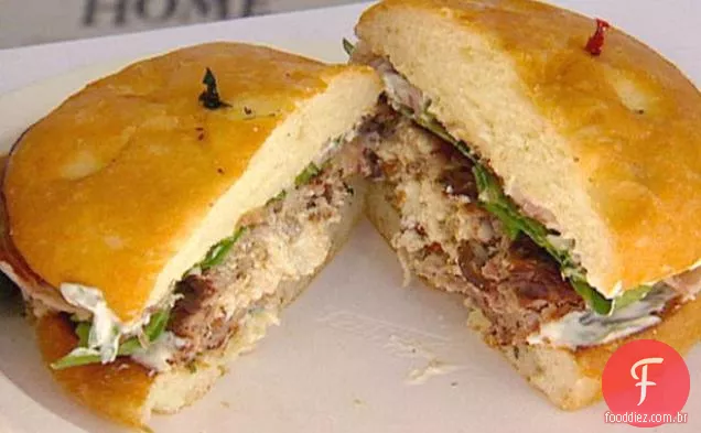 Feta Sun-Dried Tomato Stuffed Prosciutto Burgers