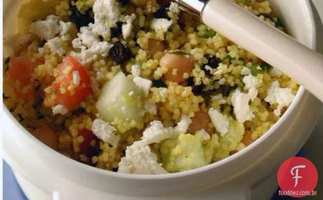Cuscuz-salada de grão de Bico Com Molho de gengibre e limão