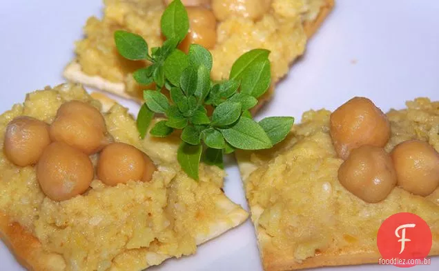 Hummus-ish e grão de bico em bolachas