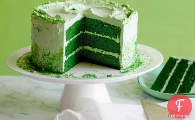 Bolo de Camada De Veludo Verde do dia de São Patrício