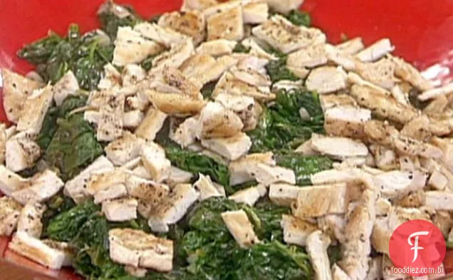 Salada De Espinafre Picatta De Frango Picado Quente