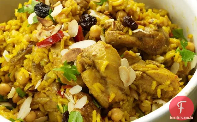Frango e Grão De Bico Pilaf