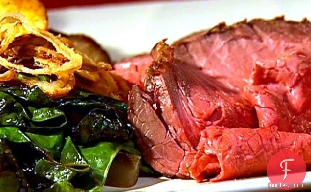 Rosbife com batatas e pimenta verde