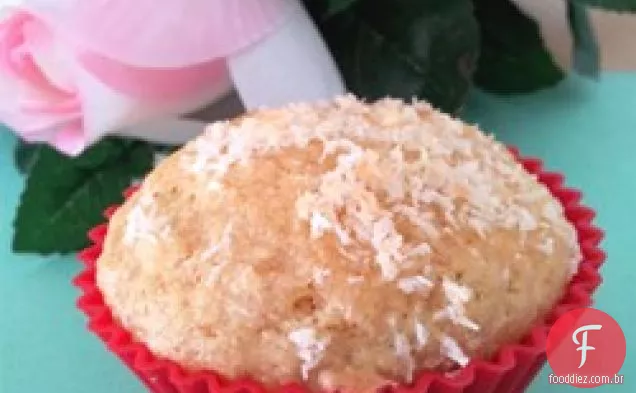 Muffins de Manga de coco com gengibre cristalizado