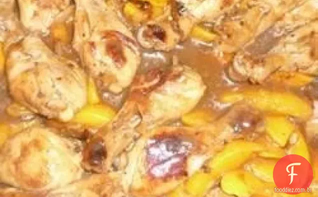 Baquetas com pêssego e mel