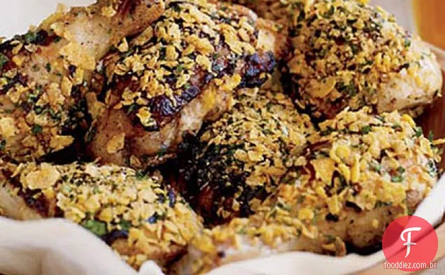 Frango leitelho com flocos de milho crocantes