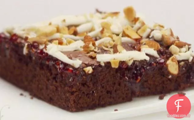Barras De Framboesa de Chocolate com chocolate branco e amêndoas