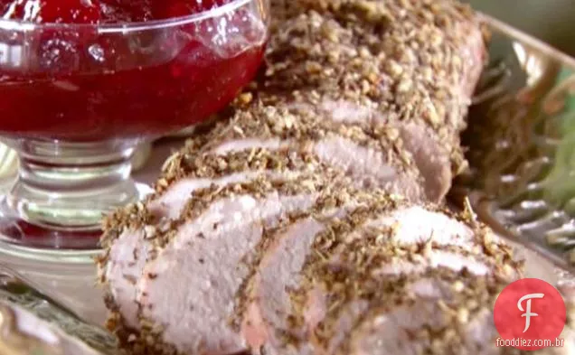Assado de porco Herbed e Chutney de Cranberry