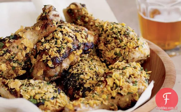 Frango leitelho com flocos de milho crocantes
