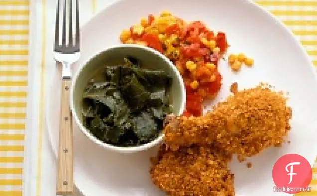 Frango assado com crosta de milho