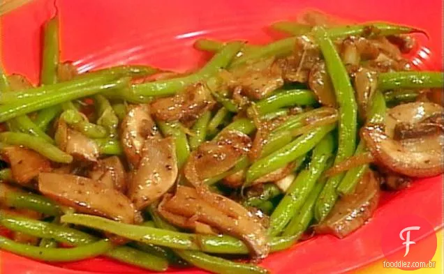 Feijão verde e Saute de cogumelo Portobello