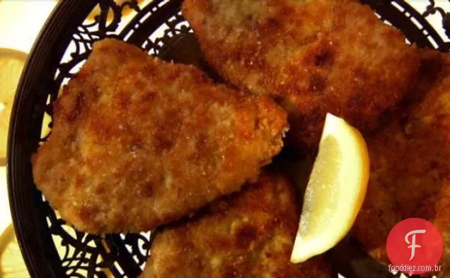 Costeletas De Lombo De Porco Com Crosta De Parmesão