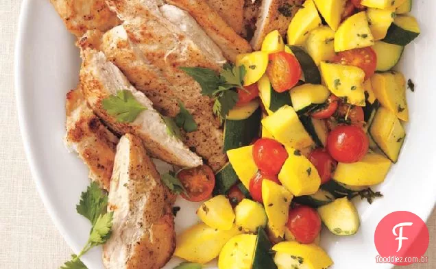 Frango com legumes de Verão