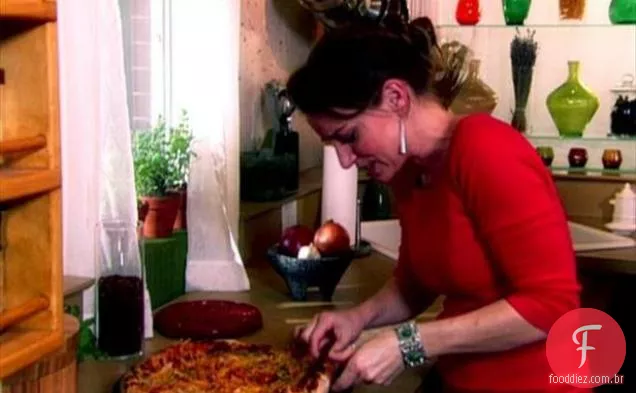 Frango Fajita Pizza molho e coberturas