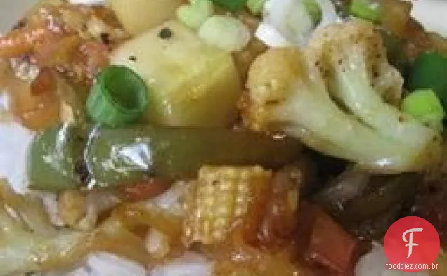 Legumes agridoces fritos