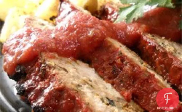 Bolo de carne de Peru vegetariano com esmalte balsâmico picante