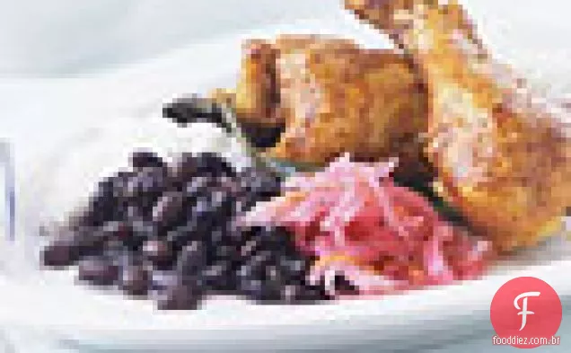 Pernas de frango com molho de alho Achiote