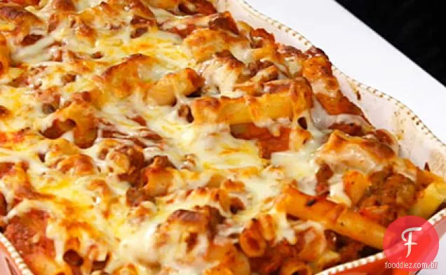 Ziti Assado Com Salsicha Italiana