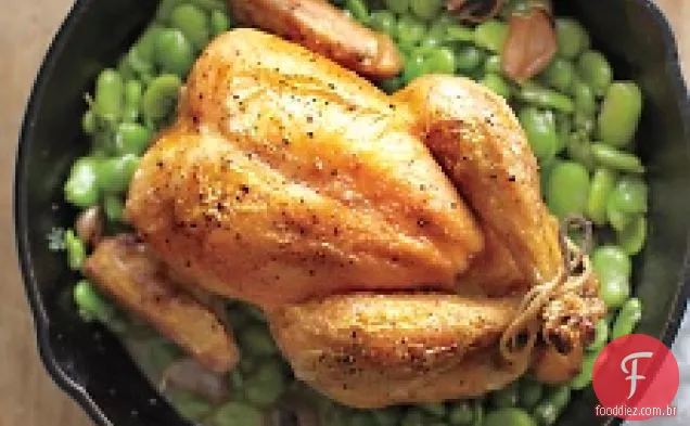 Frango Assado Com Feijão Fava