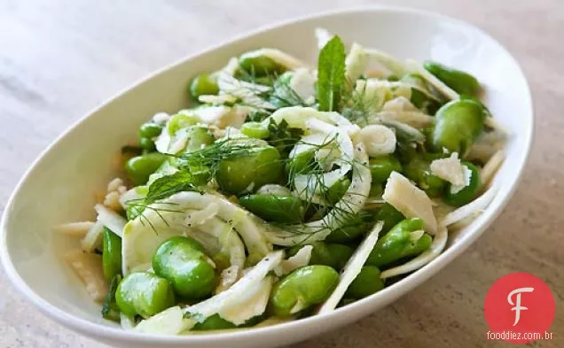 Salada De Erva-Doce De Feijão Fava Da Primavera
