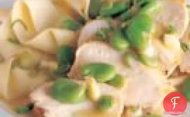Peitos De Frango Salteados Com Feijão Fava E Alho Verde