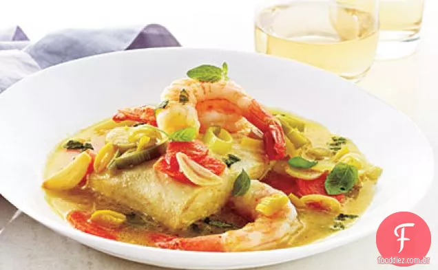 Alabote e camarão com caldo Cunhado