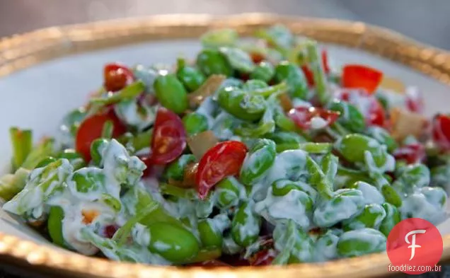 Edamame e Salada De Cebola Caramelizada