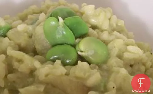 Risoto verde com feijão Fava