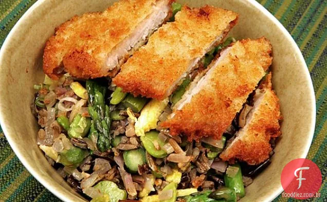 Arroz Selvagem Katsudon Com Vegetais De Primavera