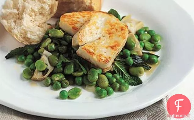 Halloumi Com Favas E Alcachofras