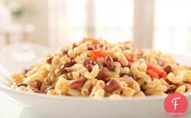 Macarrão com feijão e Bacon