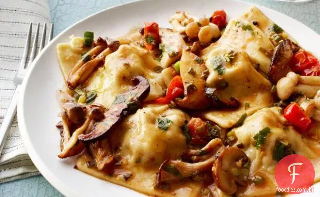 Ravioli De Bacon Com Cogumelos