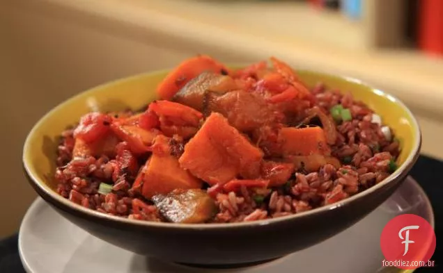 Berinjela e curry de abóbora