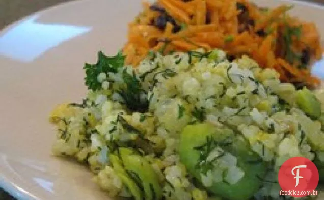 Persa Sabzi Polo (arroz de ervas com feijão Fava)