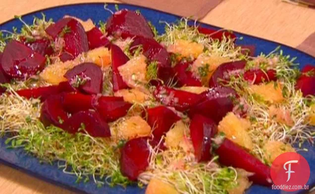 Salada de beterraba assada e toranja