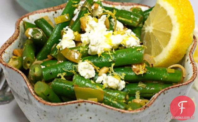 Feijão Verde Com Alho-Poró E Queijo Feta