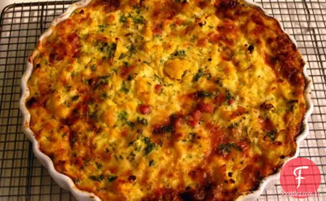 Quiche Crustless da couve-flor e do presunto