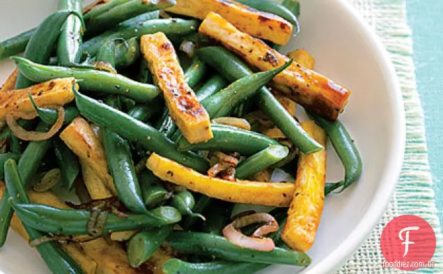 Tofu de pimenta preta e feijão verde