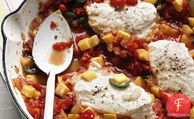 Alabote com abóbora picante e tomate