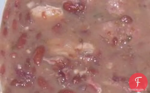 Feijão vermelho e Costeletas de porco