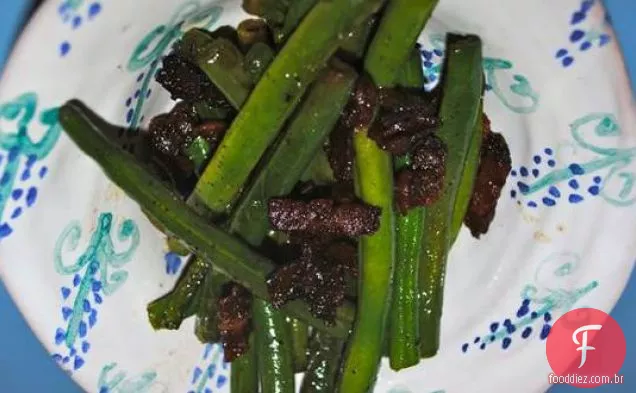 Bacon Frito Feijão Verde