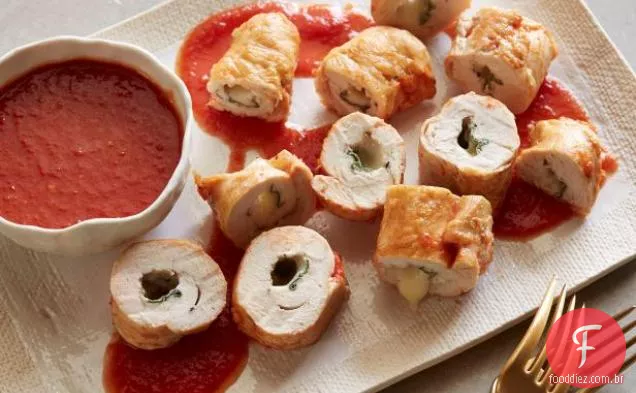Vieira de frango com sálvia e queijo Fontina